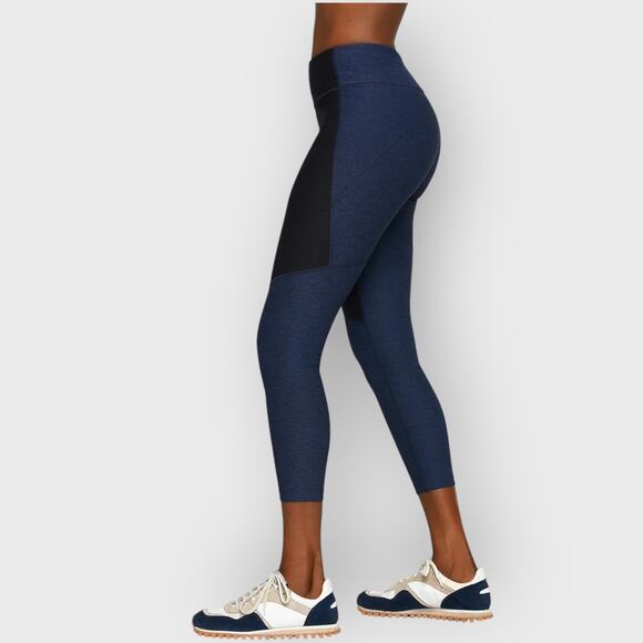 Outdoor Voices TechSweat 7/8 Leggings Medium Blue Black Colorblock High Rise - Picture 8 of 8